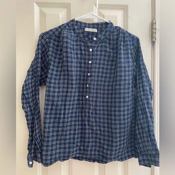 DOEN Holde Top - Blue cottage plaid, S - Picture 3 of 3